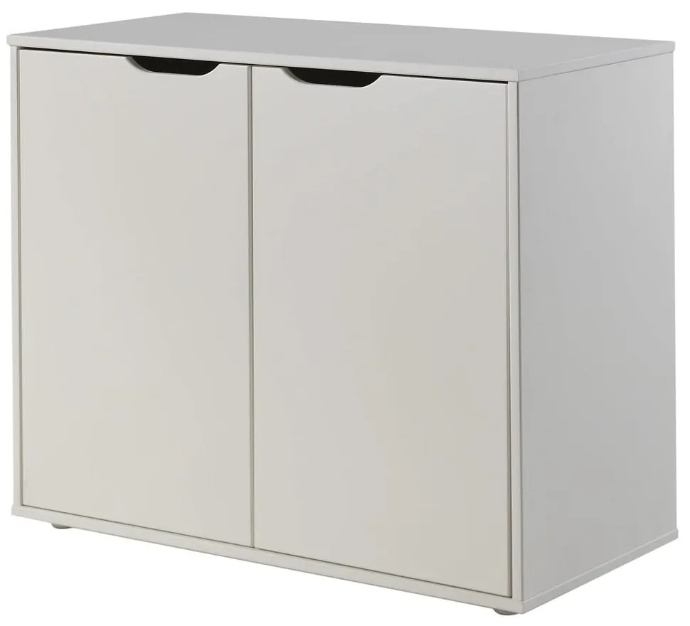 Бяло повдигнато детско легло от масивен бор с място за съхранение и включена подматрачна рамка 90x200 cm Scott – Vipack