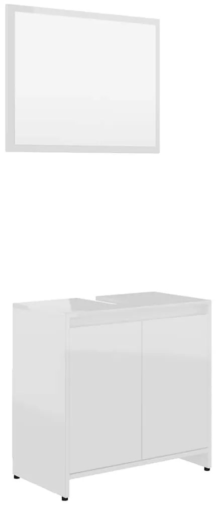 802657 vidaXL Комплект мебели за баня, бял гланц, инженерно дърво