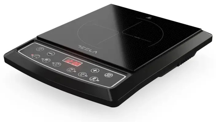 Индукционен котлон Tesla IC200B, 1500W, Керамика, Дигитален дисплей, 8 нива на мощност, 6 програми, Таймер, Черен