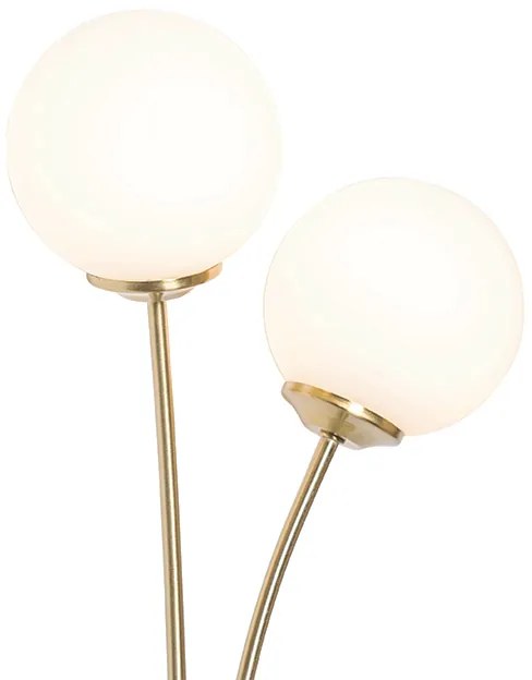 Модерна стенна лампа златиста с опалово стъкло 2-светлина - Атина