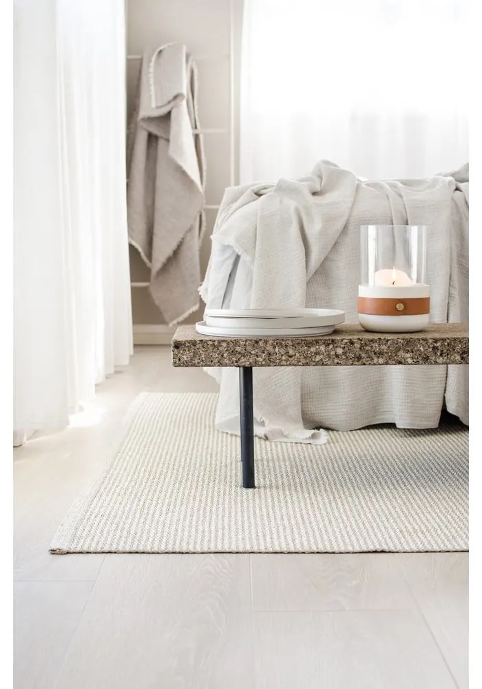 Кремава пътека за открито и закрито 60x250 cm Mono Linen Vanilla – Pappelina