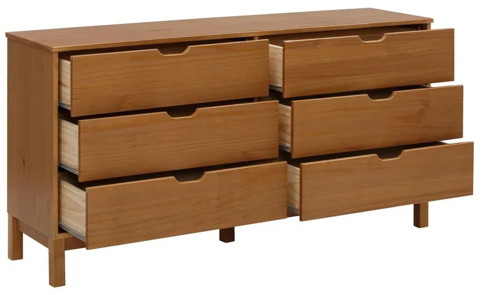 Нисък скрин от масивен бор в естествен цвят 150x75 cm Post – Støraa