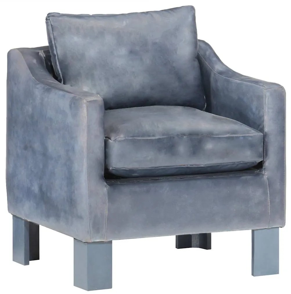 286957 vidaXL Фотьойл, сив, естествена кожа