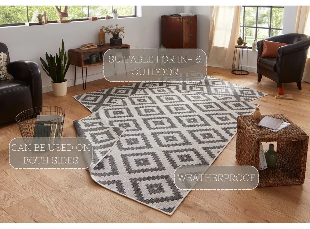 Сив килим за открито , 120 x 170 cm Malta - NORTHRUGS