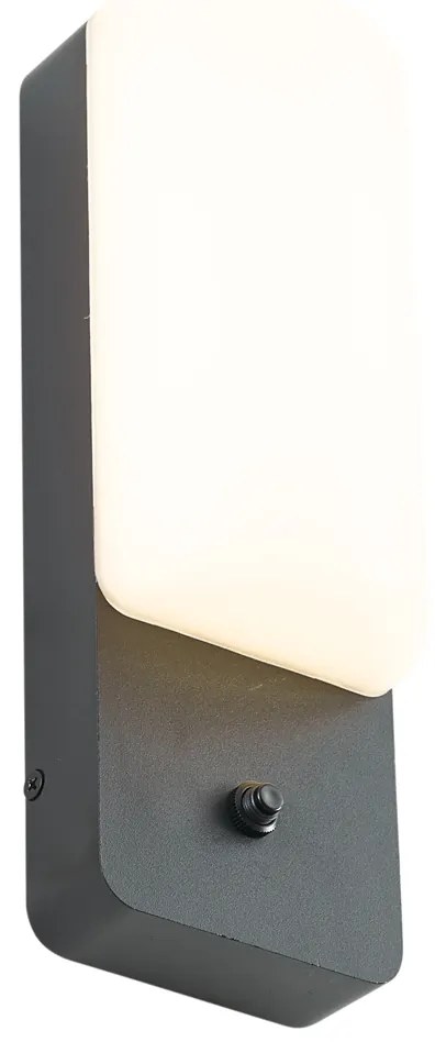 Външна стенна лампа черна със сензор за здрач, вкл. LED - Shift