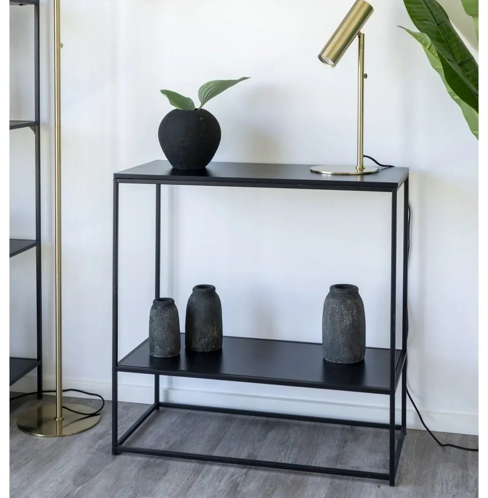 Черна конзолна маса с черен плот 80x36 cm Vita - House Nordic