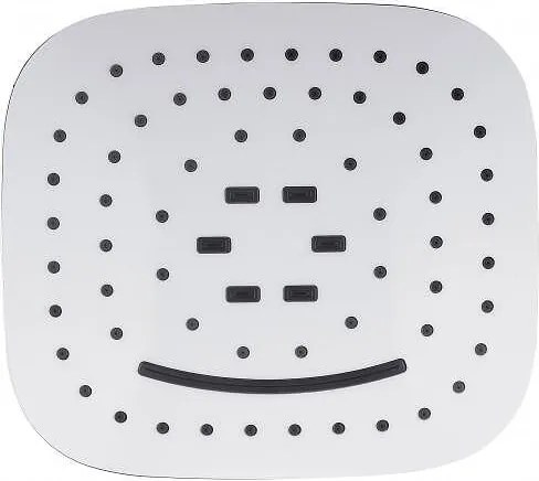 Стационарна душ глава 6372/3, бял, ABS, 3 функции, 24x21см