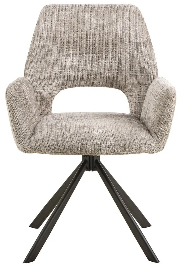 Светлосив тапициран трапезен стол с подлакътници Graham – Actona