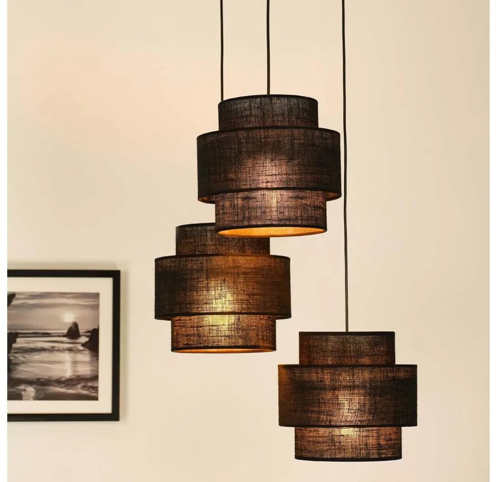 Brilagi - Полилей SPACE YUTE 3xE27/15W/230V, черен, на кабел