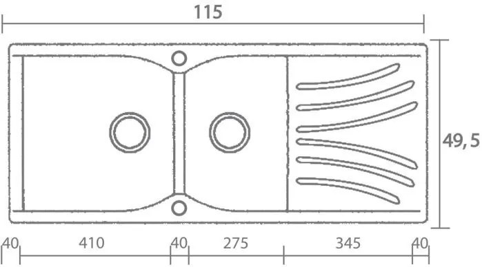 Мивка Sanitec 323-Granite Celtic Stone