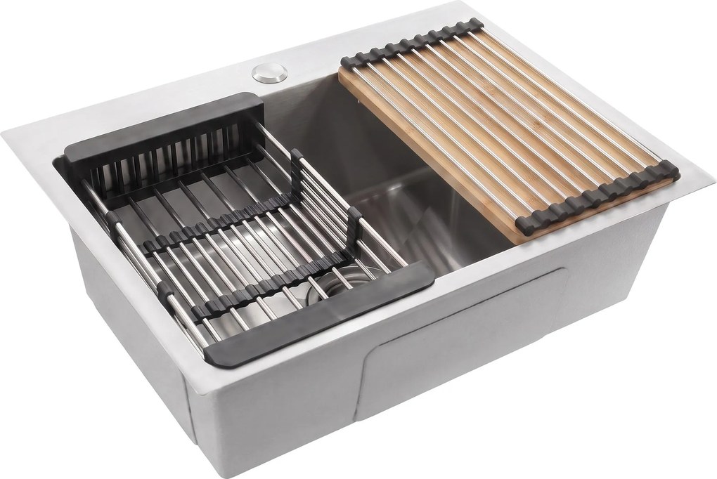 Стоманена мивка с комплект аксесоари 3 бр. REA Liam Brush Nickel
