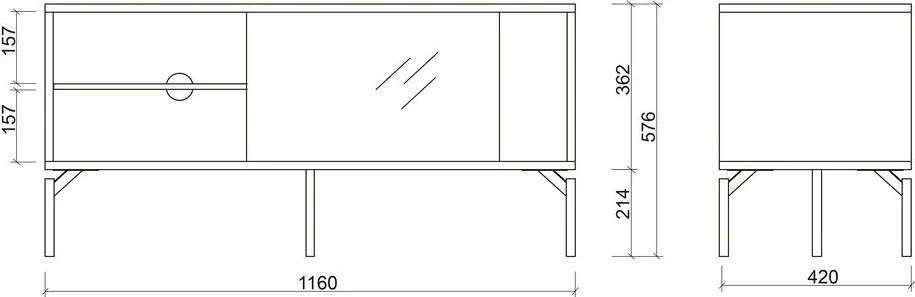 Теракотена маса за телевизор 116x55x42 cm Met Mini – noo.ma