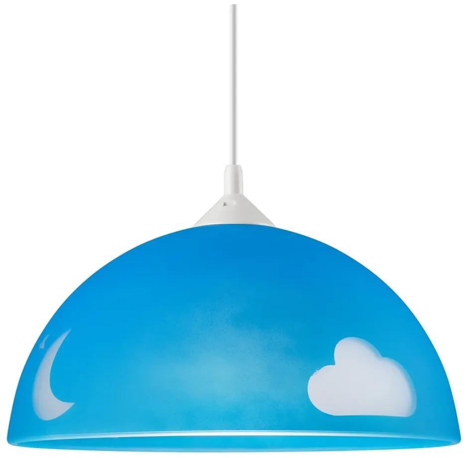 Синя детска лампа със стъклен абажур ø 30 cm Day &amp; Night - LAMKUR