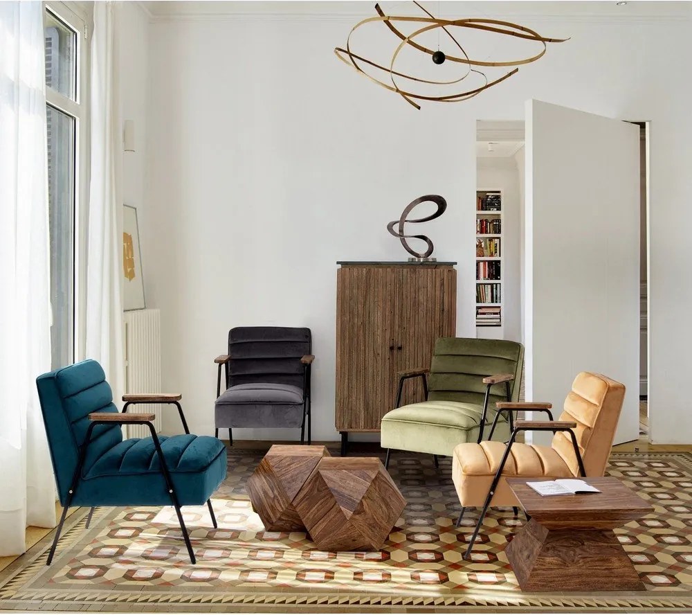 Масичка за кафе от масивен шишам в тъмно естествен цвят 42x42 cm Egypt – Bizzotto