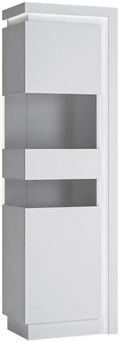 Висока витрина  Lynx 1D-Ляво-Бяло