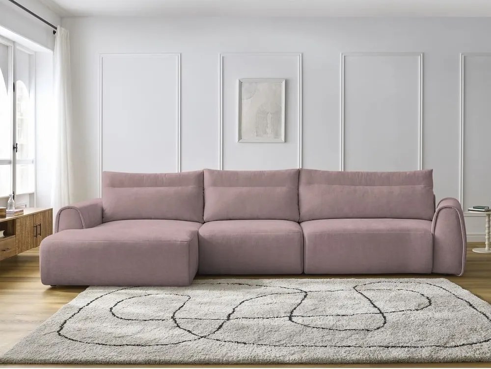 Светлорозов ъглов диван Aden – Bobochic Paris