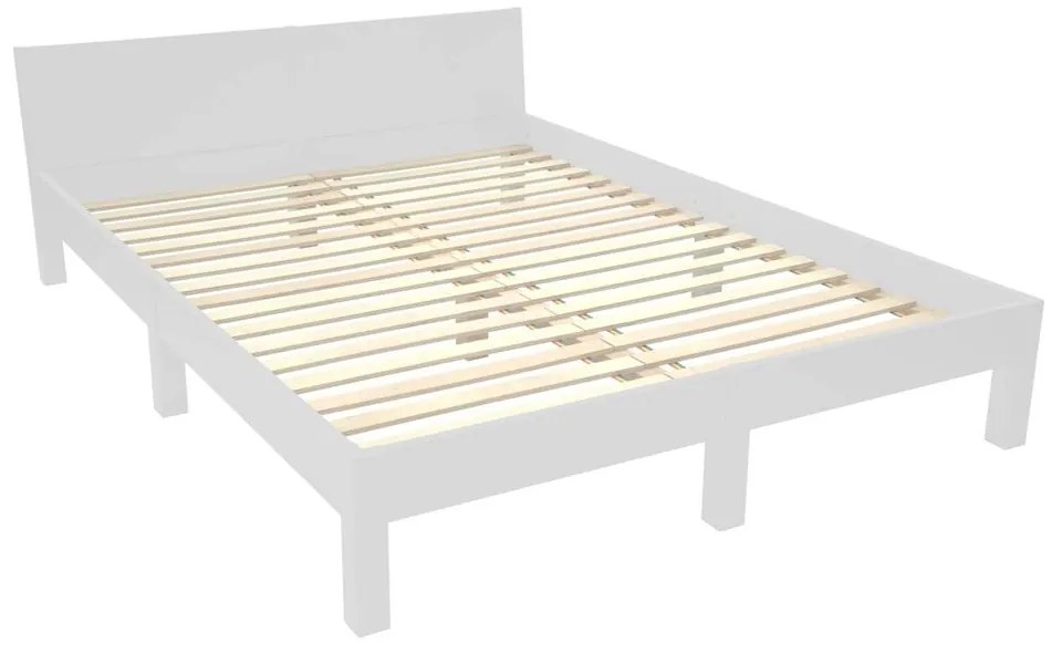 Светлосиво двойно легло от букова дървесина с решетка 140x200 cm Dabi - Ragaba