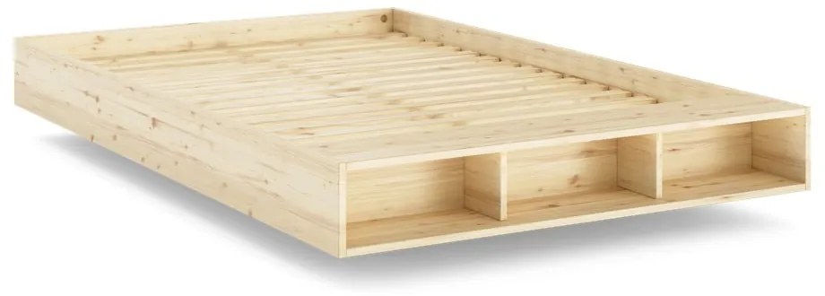 Двойно легло от масивен бор с включена подматрачна рамка в естествен цвят 140x200 cm Merge – Karup Design