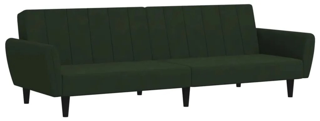 375860 vidaXL 2-местно разтегателно канапе, тъмнозелено, кадифе