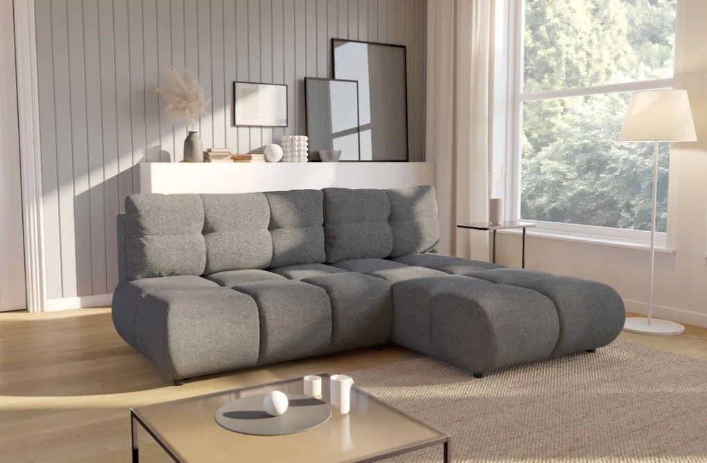 Ъглов Диван Лимо - Тъмно Сив - Десен