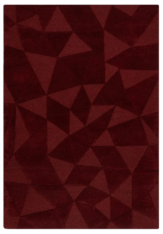 Ръчно изработен вълнен килим в цвят бордо 200x290 cm Shard Red – Flair Rugs