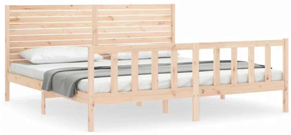 3193221 vidaXL Рамка за легло с табла Super King Size дърво масив