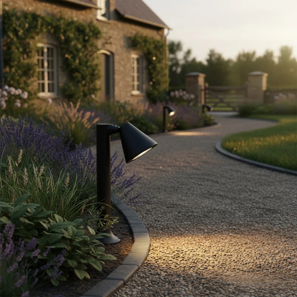 Модерен външен фенер черен 30 см IP44 Регулируем - Ciara