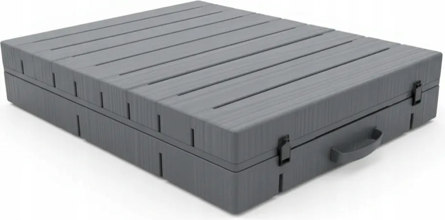 Здрав градински шезлонг за басейн и тераса - сив с възглавница