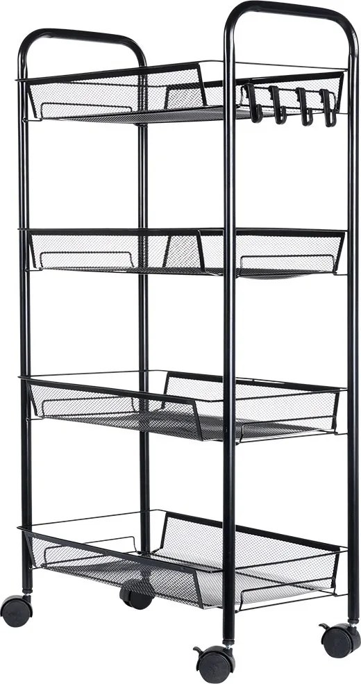 Метална етажерка с колелца на 4 нива