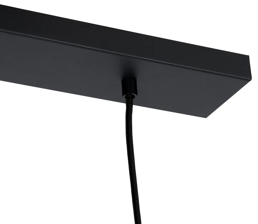 Ретро висяща лампа черна с прозрачно стъкло овална 3-светлина - Eclipse