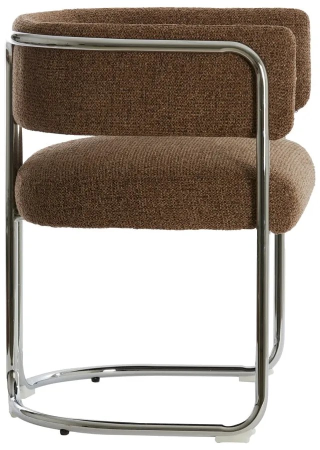 Кафяв метален трапезен стол с подлакътници Adante – Light &amp; Living