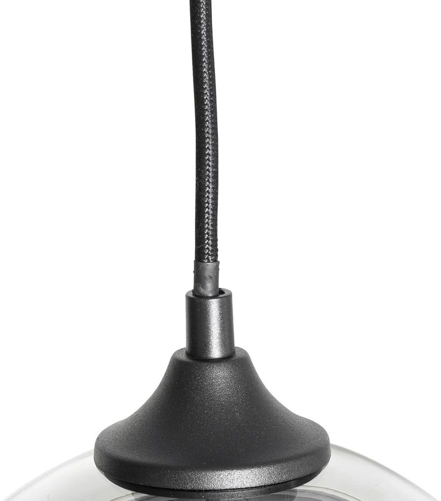 Интелигентен окачен аплик черен с опушено стъкло, включително 8 WiFi G95 - Sandra