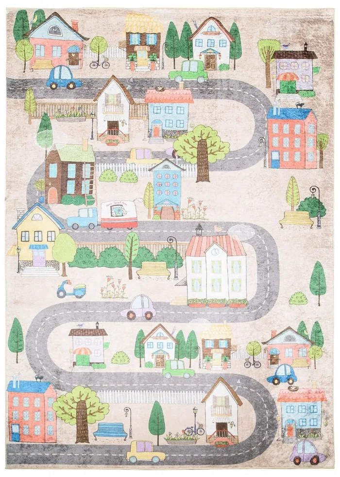 Детски килим с мотив на оживен град Ширина: 120 см | Дължина: 170 см