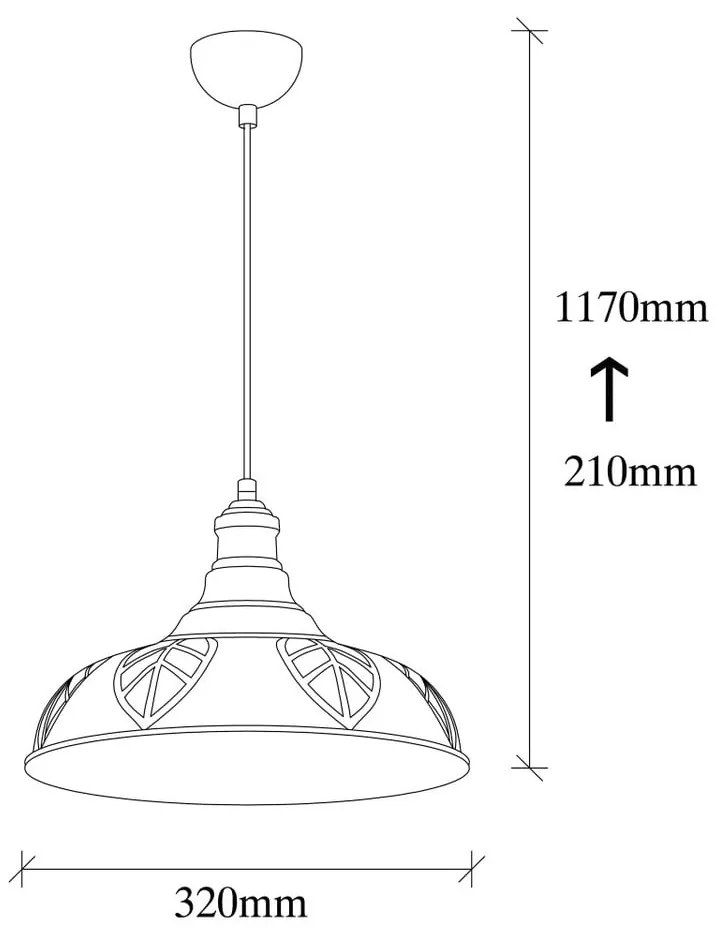 Метална висяща лампа в мед Opviq lights Philip - Opviq lights