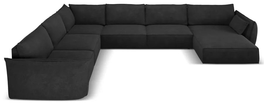 Тъмносив ъглов диван (ляв ъгъл) Vanda - Mazzini Sofas