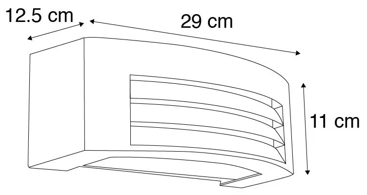 Модерен стенен аплик сив IP44 - Hurricane 1
