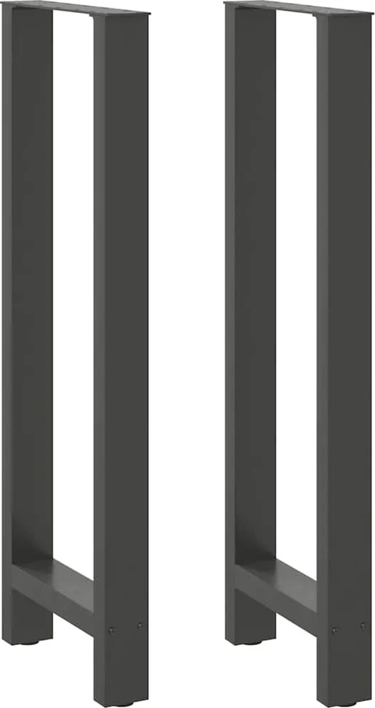 4013354 vidaXL Крака за бар маса, антрацит, 2 бр., 50 x (110-111) см, стомана