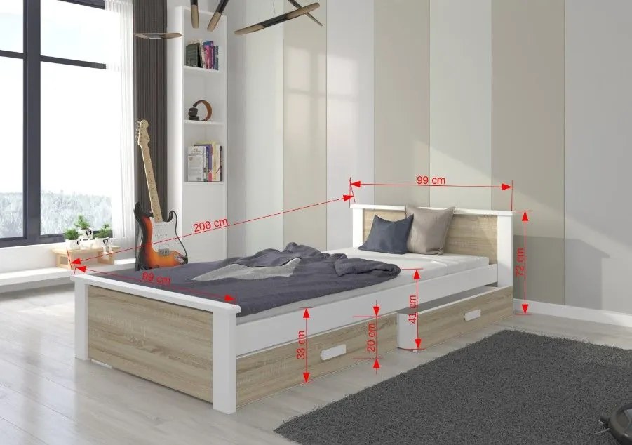 Детско легло Avanta-200 x 90-Leuko-Anthraki