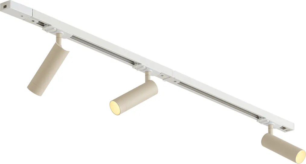 Модерна релсова осветителна система с 3 прожектора бяла с бежово 1-фазна GU10 35mm - Iconic Jeana Luxe
