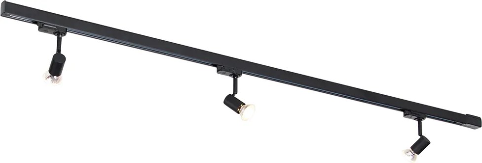 Модерна релсова система черна 3-светлина 3-фазен дясна - Jeany