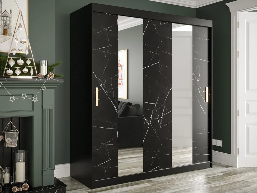 Гардероб Marmur 180 II-Black marble