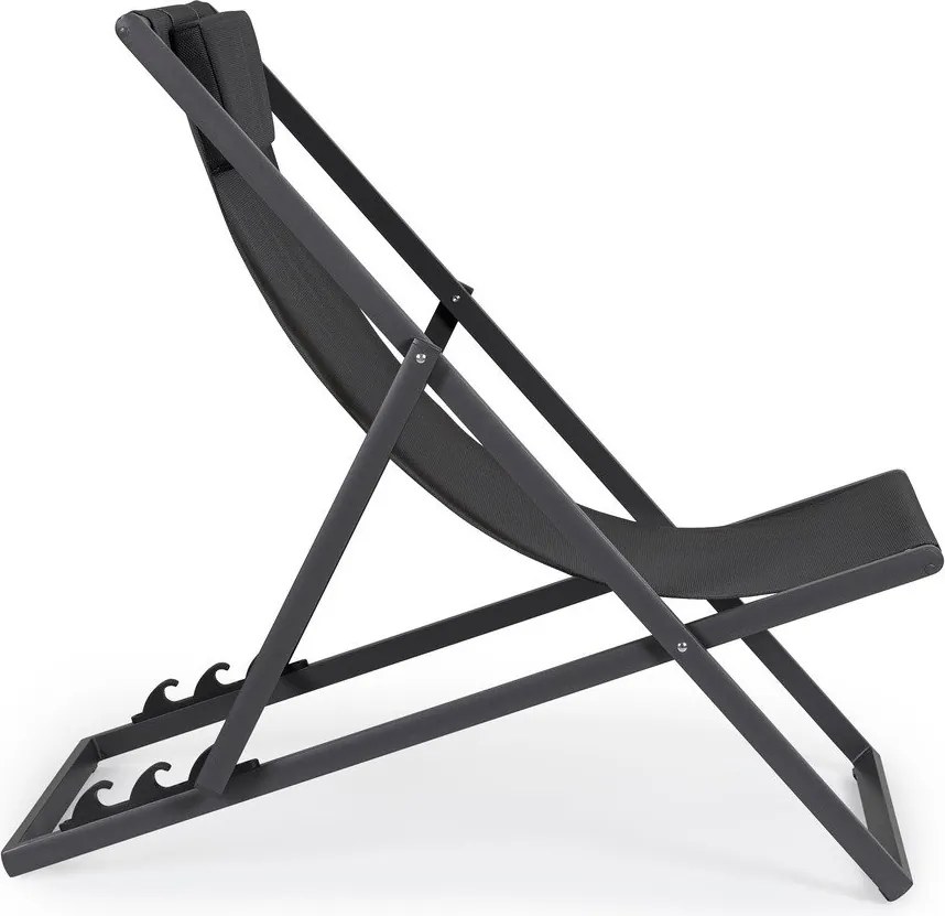 Антрацитен градински шезлонг метален Taylor – Bizzotto