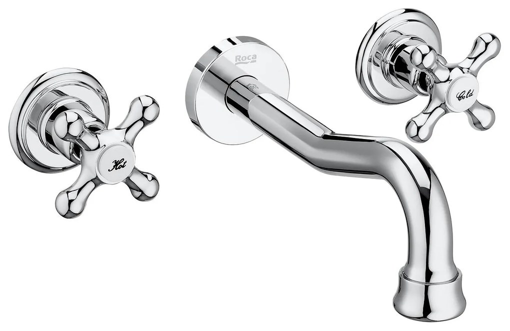 Двуръкохватков вграден смесител за умивалник, A5A474BC00, Roca, хром