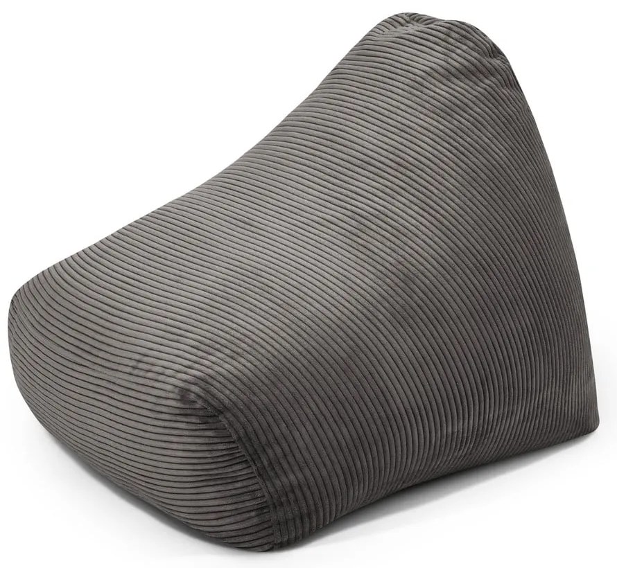 Тъмносив детски пуф от рипсено кадифе Snug 80 – SLOWDOWN