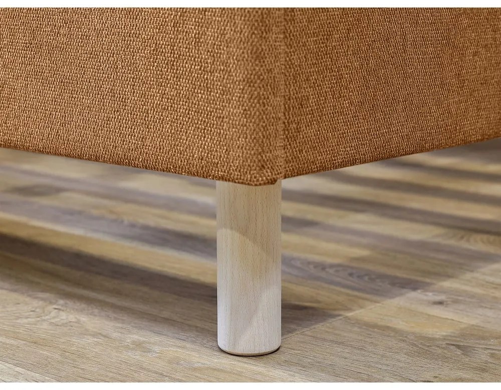 Оранжево тапицирано двойно легло с включена подматрачна рамка 160x200 cm Romane – Bobochic Paris