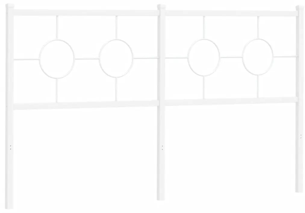 376310 vidaXL Метална резервна табла за легло, бяла, 160 см