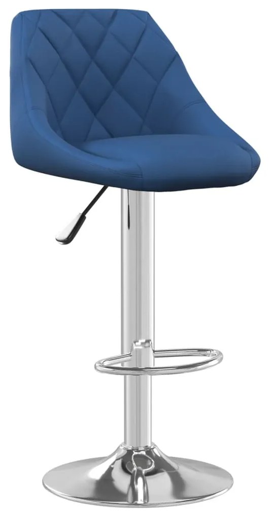 335298 vidaXL Бар табуретка, синя, кадифе