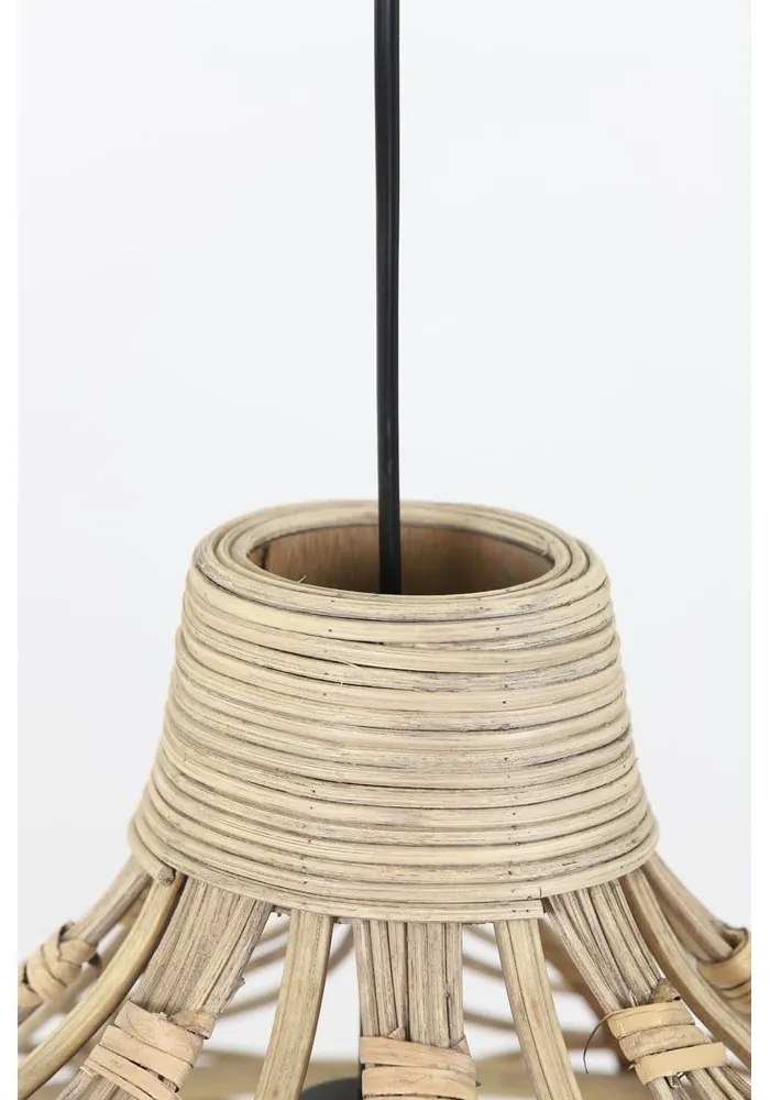 Лампа за таван в естествен цвят с абажур от ратан ø 42 cm Pocita - Light &amp; Living