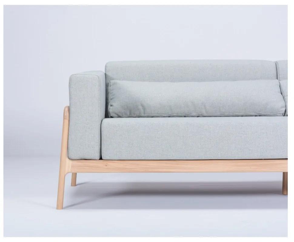 Синьо-сив диван с конструкция от дъбова дървесина , 240 cm Fawn - Gazzda