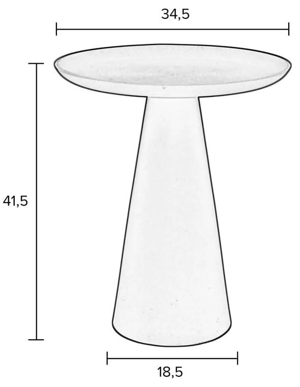 Бежова алуминиева странична масичка , ø 34,5 cm Ringar - White Label